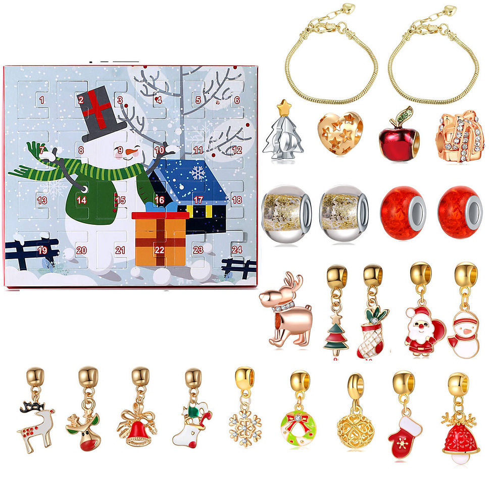 Миниатюра: Christmas Jewelry Gift - Calendar Cloth Bag Bracelet Necklace Beads DIY Gift Set