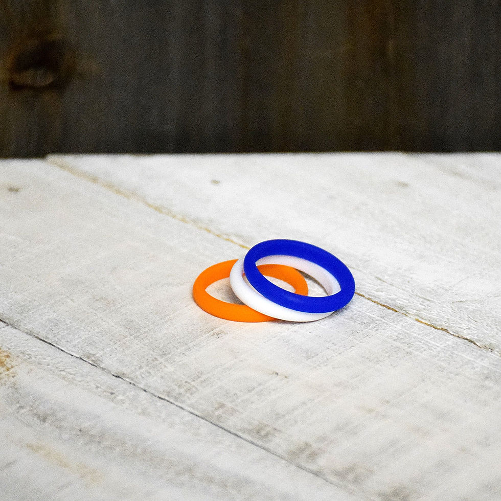 Miniatura: U-Gift: Navy/Orange/White Stackable Silicone Ring