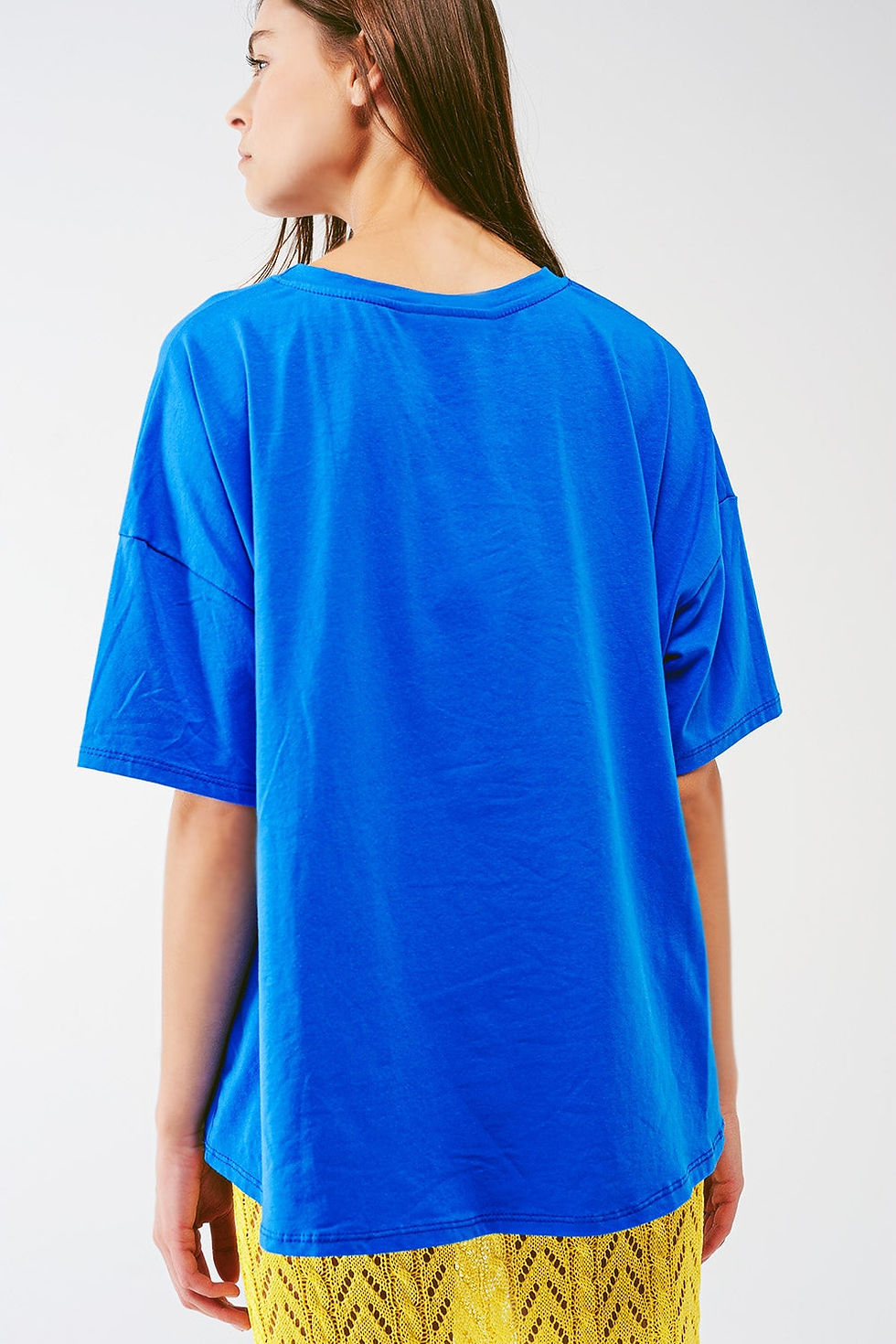 थंबनेल: Loose-Fitting Blue T-Shirt With Colored Bear