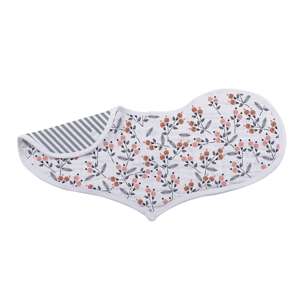 Thumbnail: 👼 Blossom Bamboo Heart Bib, Set of 2