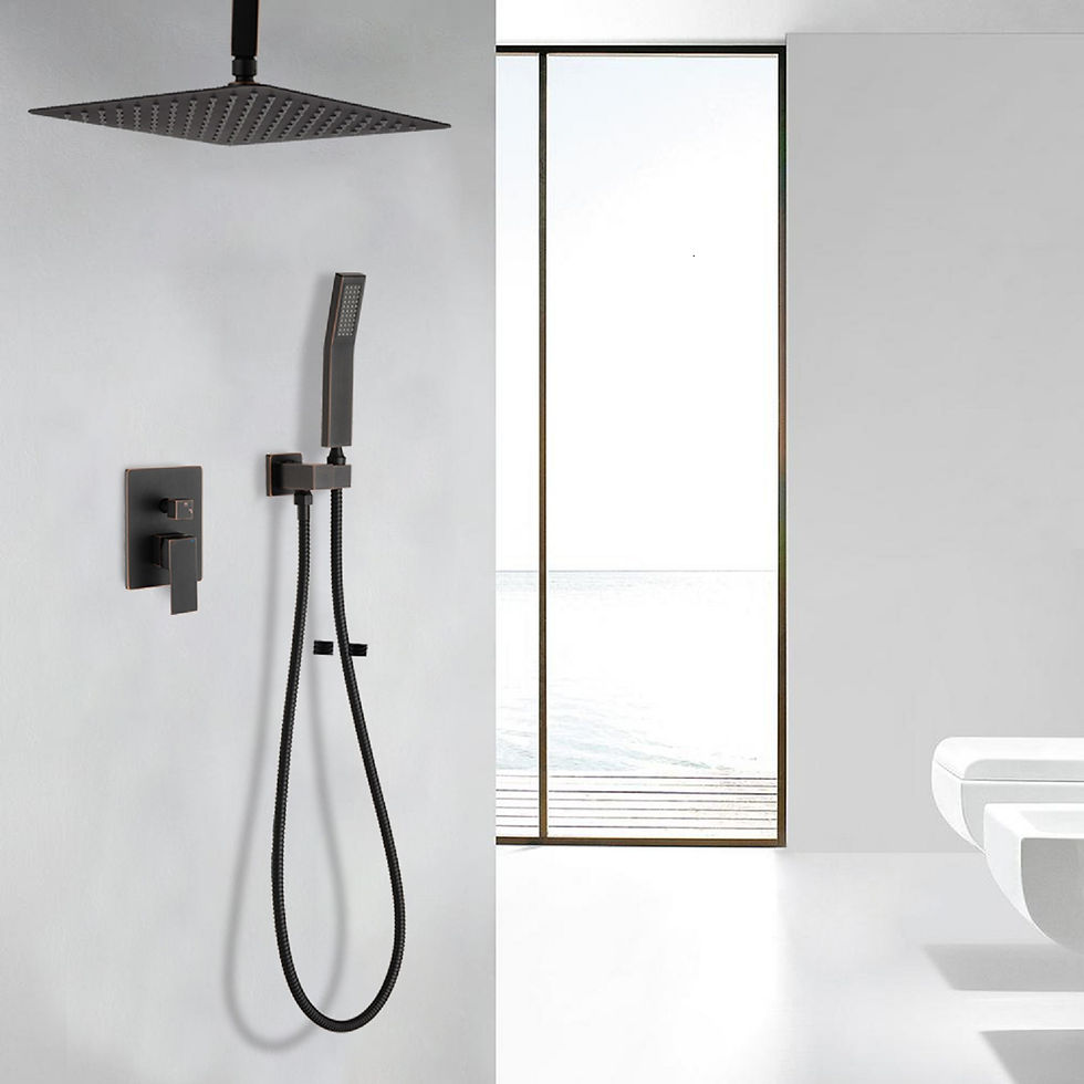 Миниатюра: Ceiling Mounted Shower System Combo Set with 16 Inches Square Rain Shower Head, 
