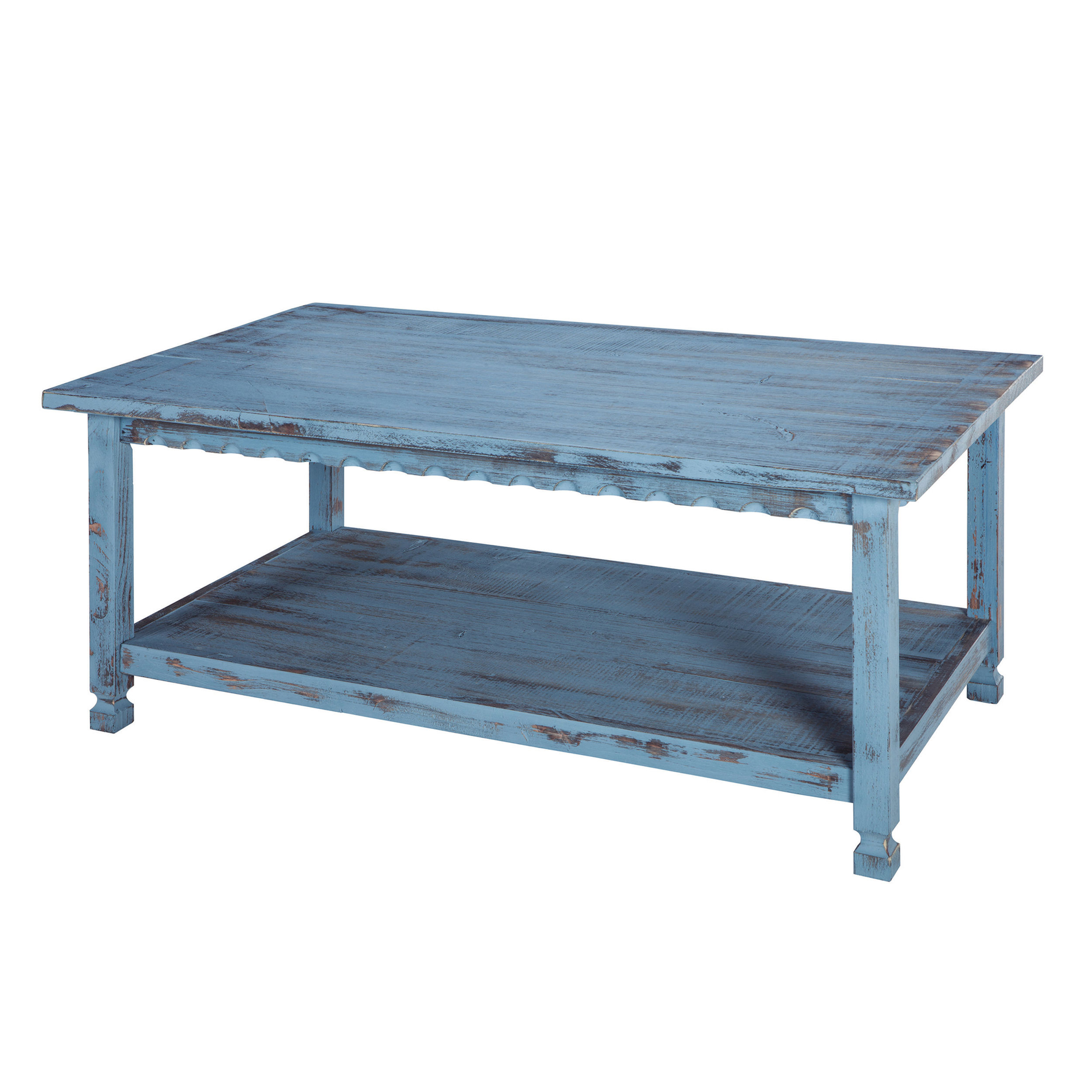 Country Cottage 42 L Coffee Table, Blue Antique Finish