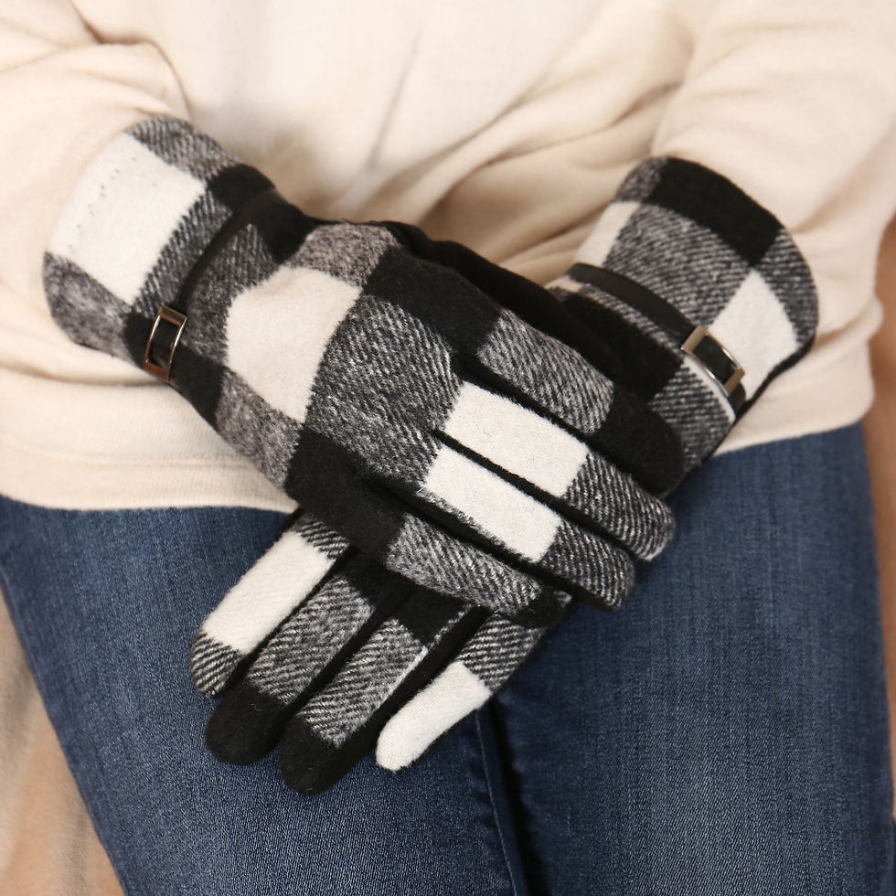 Thumbnail: Hdv2923 - Buffalo Plaid Strap Smart Touch Gloves
