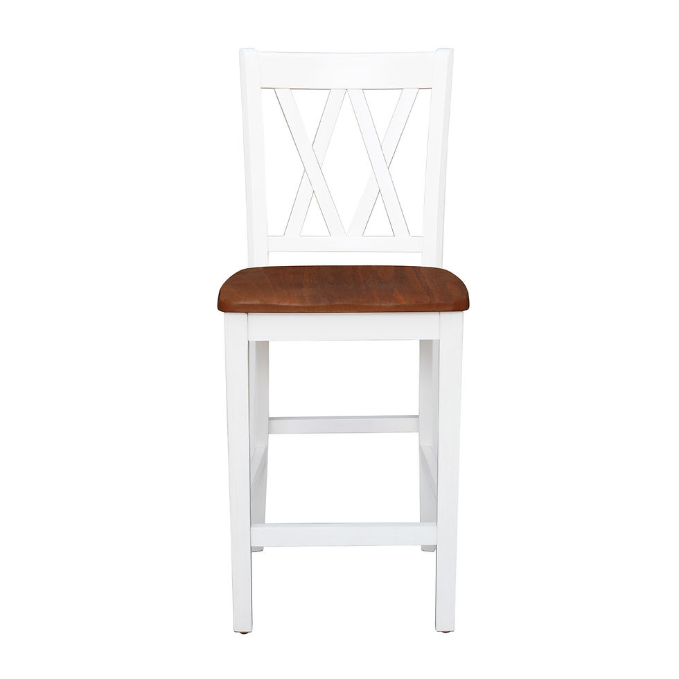 Miniaturbild: TOPMAX Farmhouse 4-Piece Counter Height Kitchen Dining Chairs Set,Cherry+White