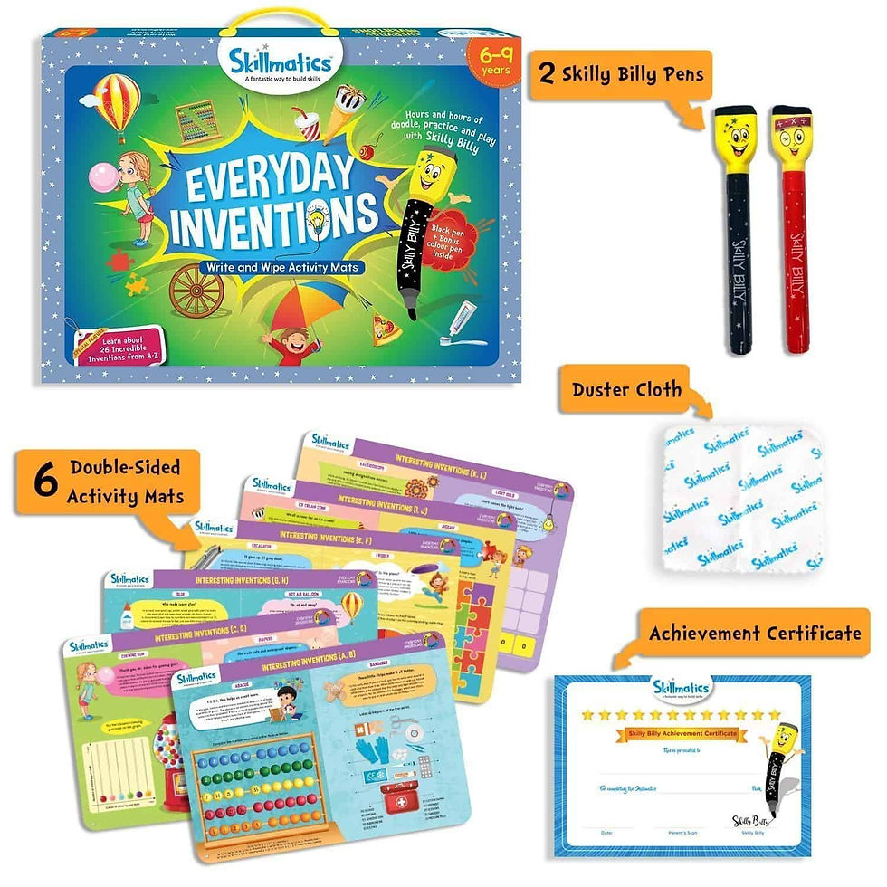 Thumbnail: Skillmatics Everyday Inventions - Learn With Fun - 26 Write & Wipe Edu. Games