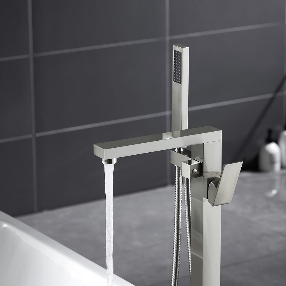 Miniatura: TrustMade Single Handle Floor Mounted Freestanding Tub Filler with Handshower, B