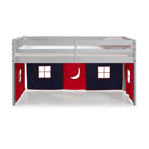 Thumbnail: Jasper Twin Junior Loft Bed, Grey Frame and Blue/Red Playhouse Tent