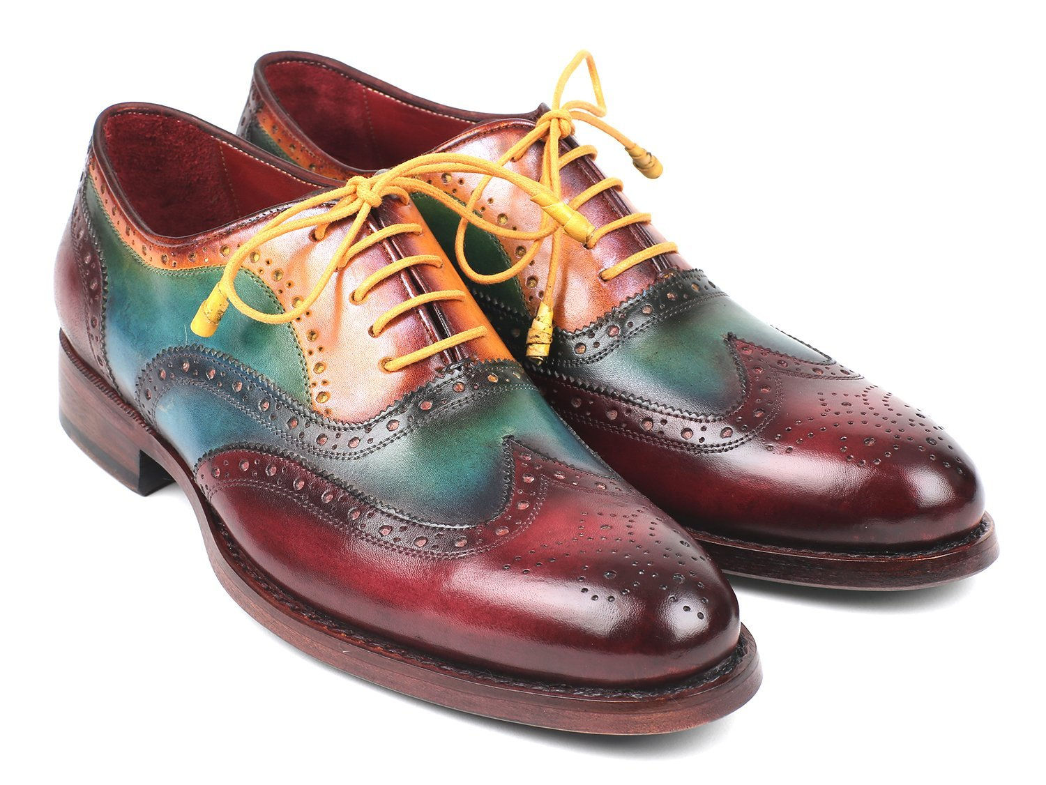 👞 Paul Parkman Wingtip Oxfords Goodyear Welted Multi-Color ID#027(1)MIX