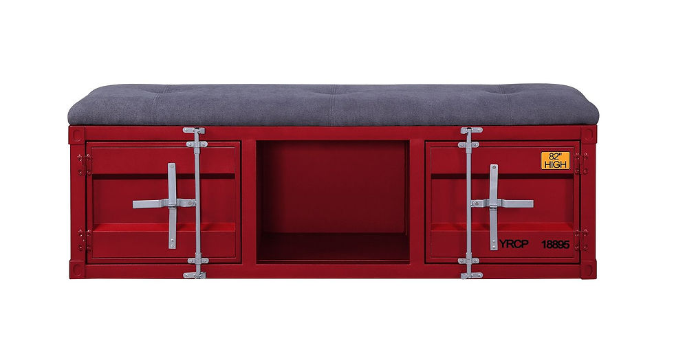 Miniatura:  Cargo Bench (Storage), Gray Fabric & Red 35956