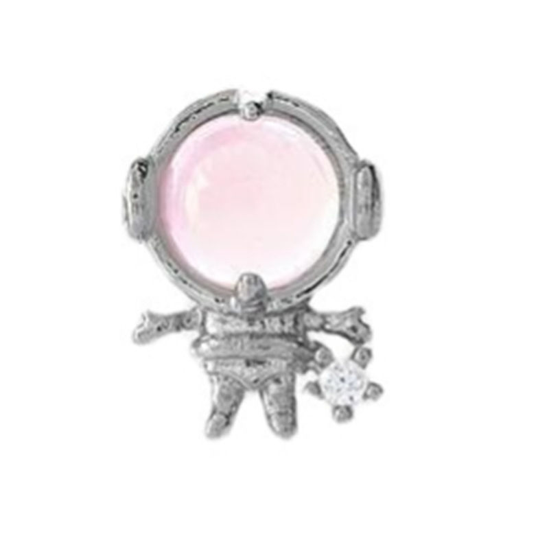 Thumbnail: 18 K Gold Space Element Stud Earrings 925 Silver Ear Pins,  UFO Rocket Earring