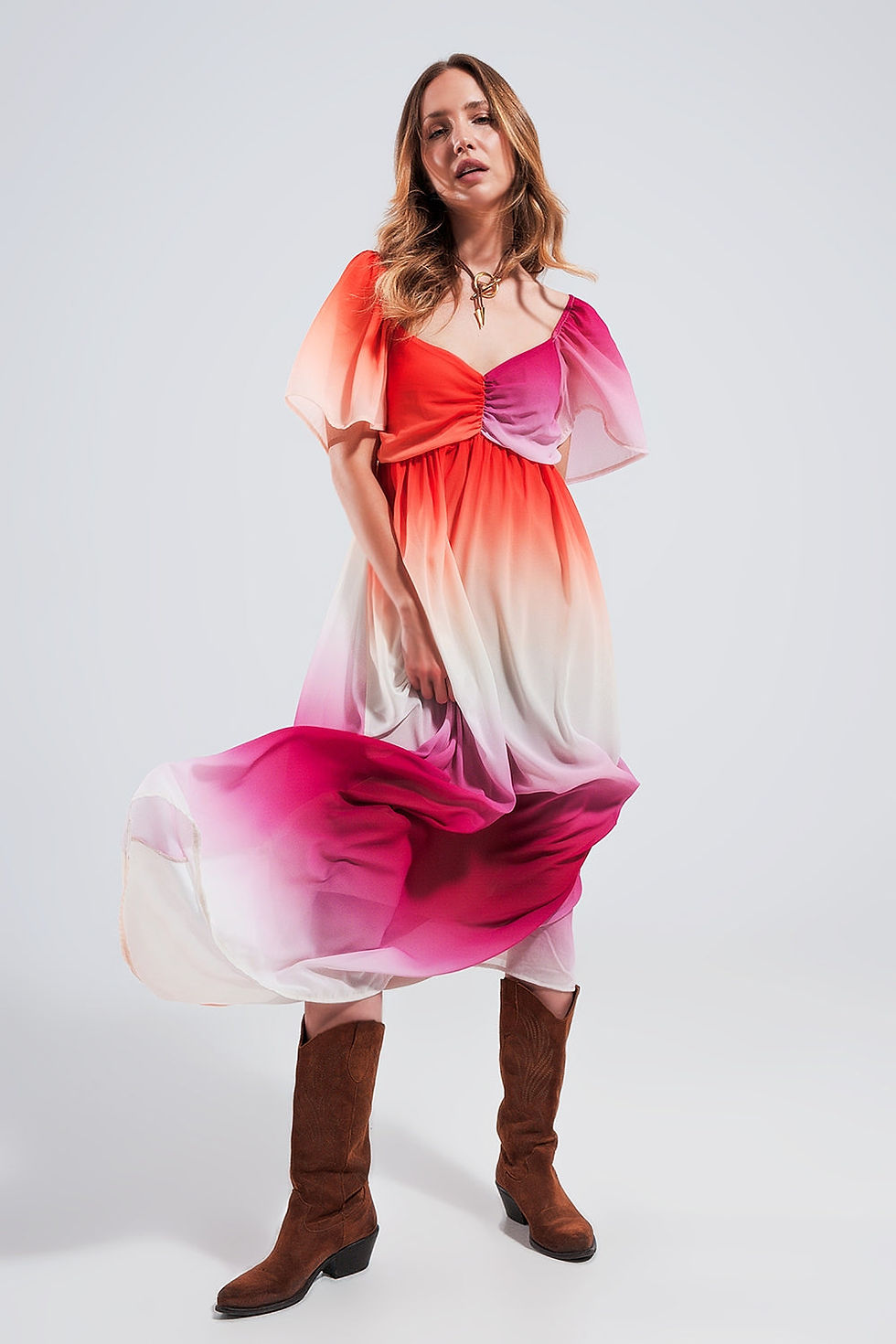 Miniature : Ombre Sweetheart Maxi Dress in Fuchsia