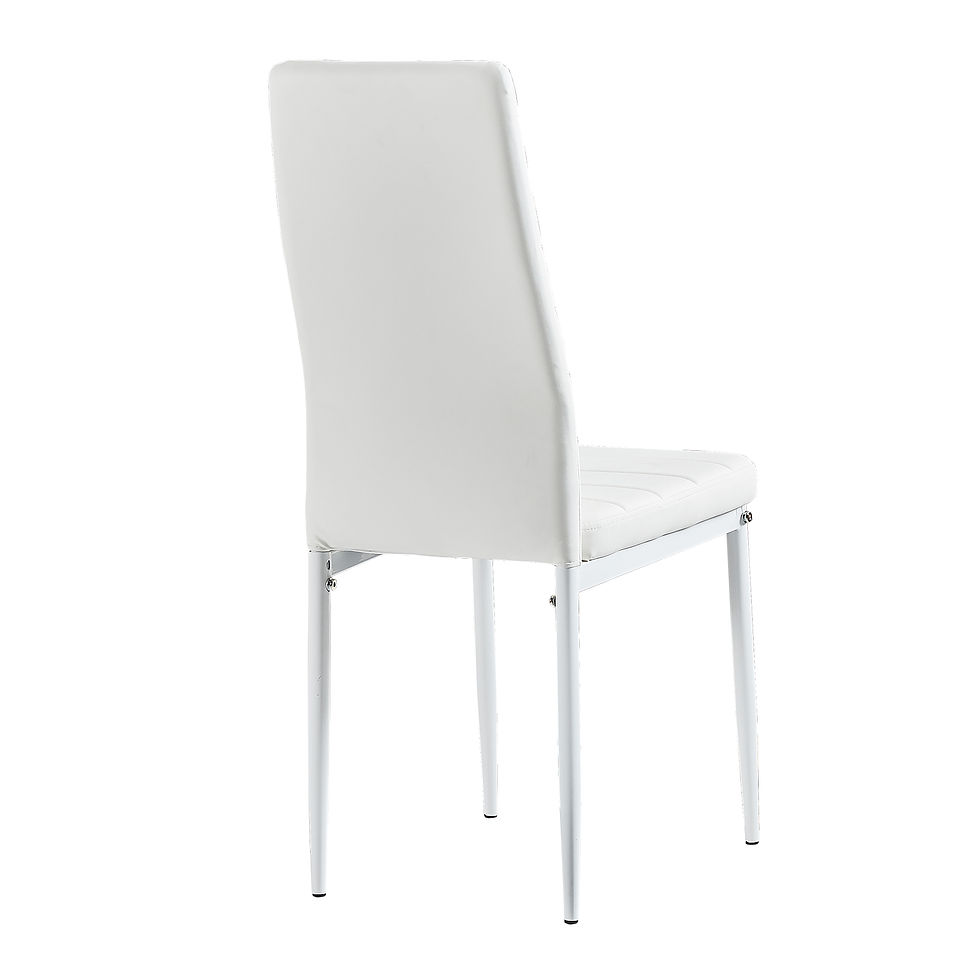 Миниатюра: White modern minimalist dining chair fireproof leather sprayed metal pipe diamon