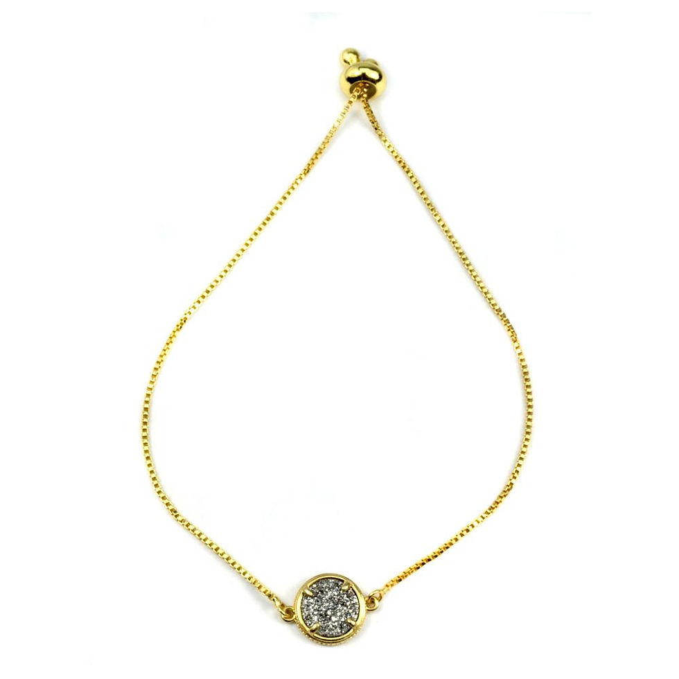 Thumbnail: 💫 Bracelet: Addison Gold Gem (Adjustable)