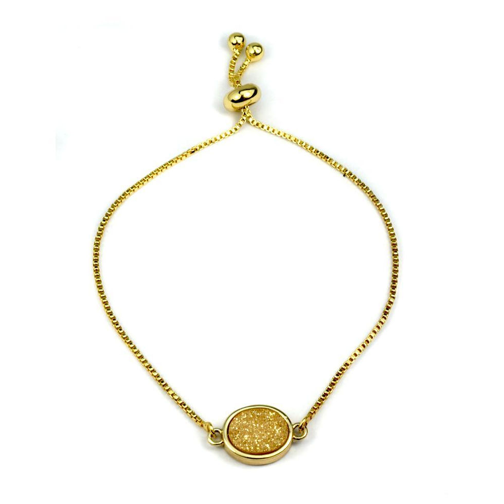 Thumbnail: 💫 Bracelet: Brandy Small Oval Gold Gem