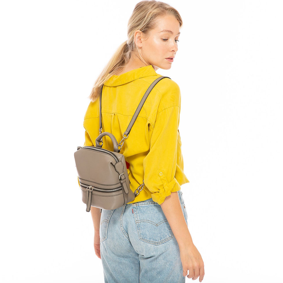 Миниатюра: Ashley Small Gray Leather Backpack Purse