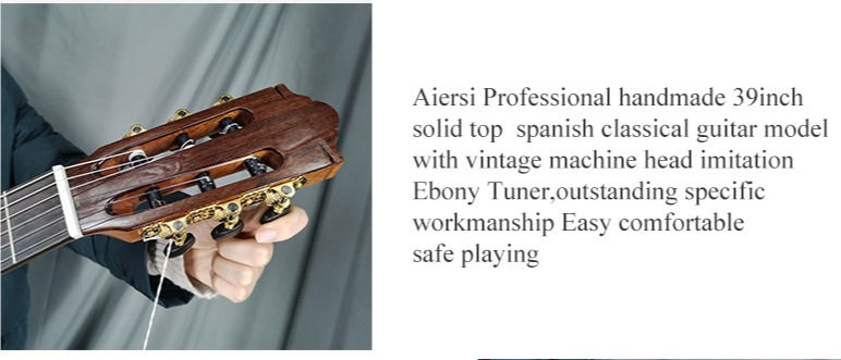 Thumbnail: High-End Cedar Rosewood Handcraft Classical Guitar (Customizable)
