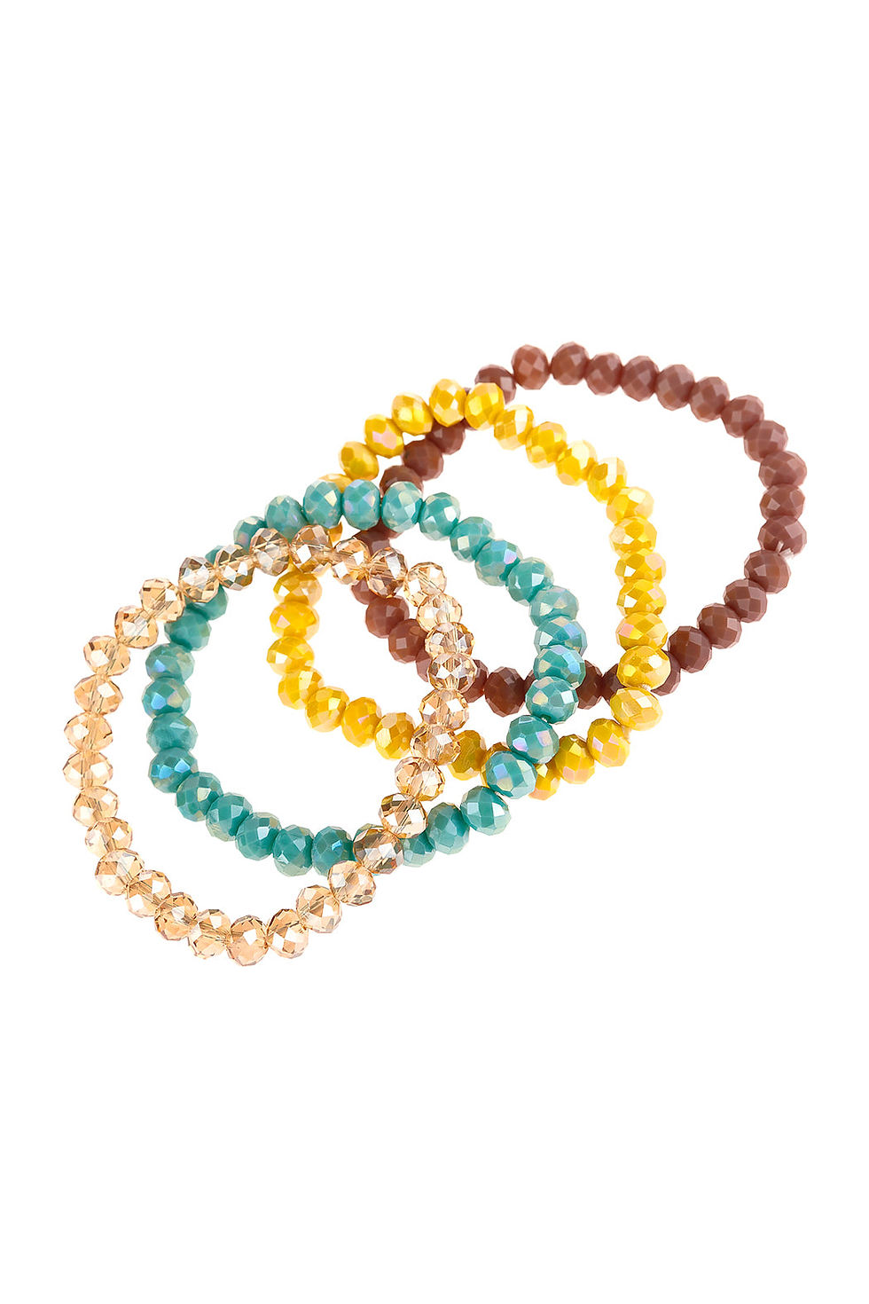 Thumbnail: Four-Line Glass Beads Stretch Bracelet