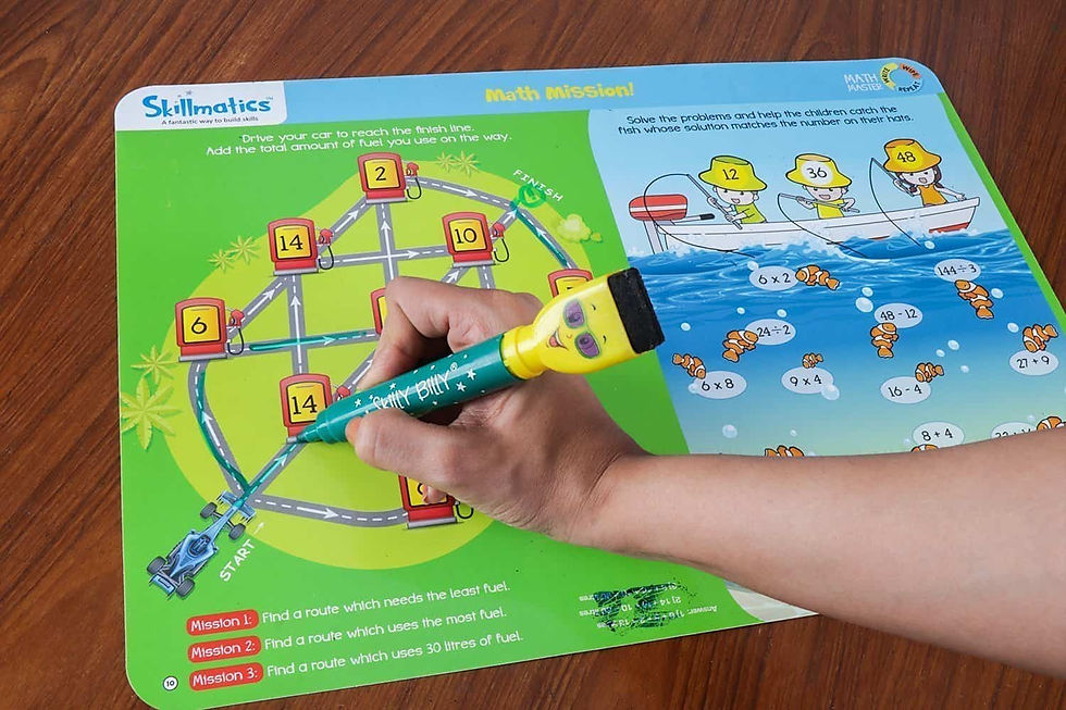 Thumbnail: Skillmatics Math Master - Teach Kids Maths in Fun Way - 16 Write & Wipe Edu Game