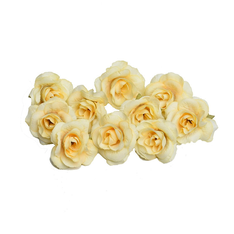 Thumbnail: 1.3.1:  10pcs Artificial Flower 4cm Silk Rose Flower Head Wedding Home DIY