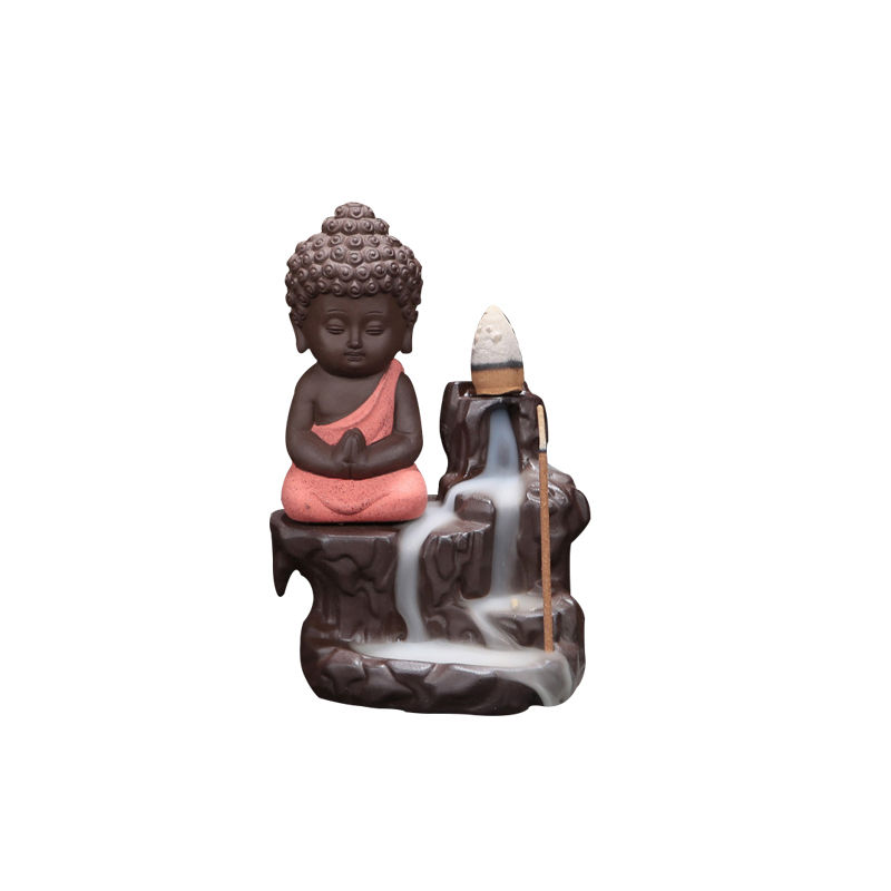 Thumbnail: Red Ceramic Buddha Statue Incense Burner Backflow Tower