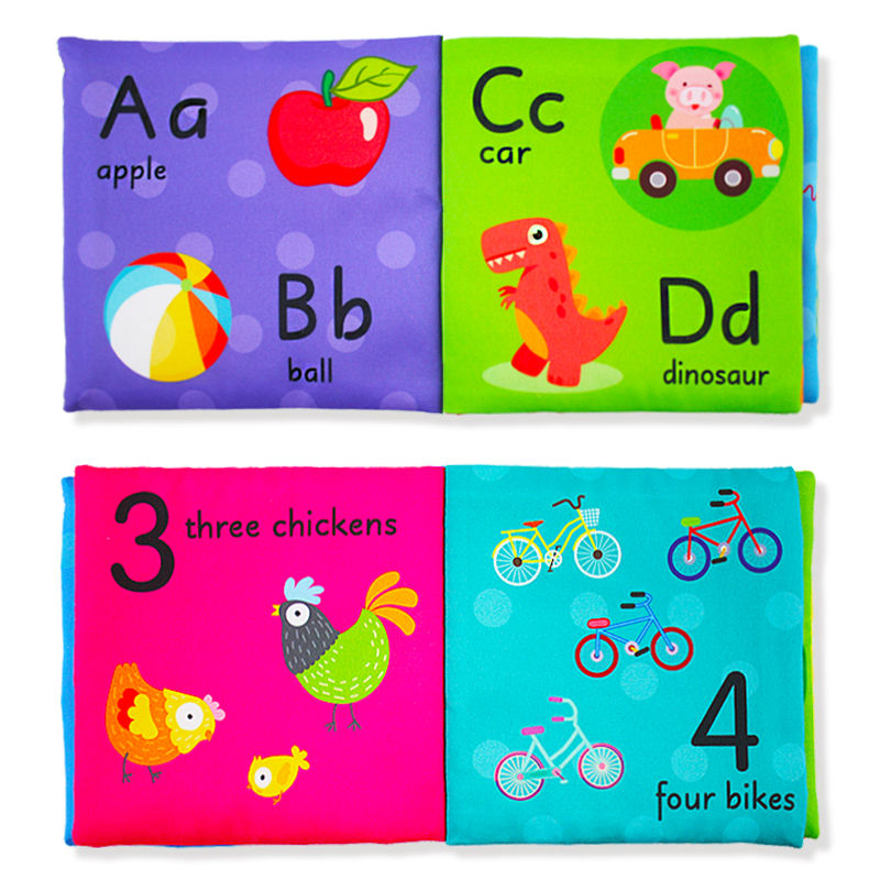 Thumbnail: Alphabetic Numbers Cartoon Soft Fabric Puzzle Cloth Books - Early Baby Learning