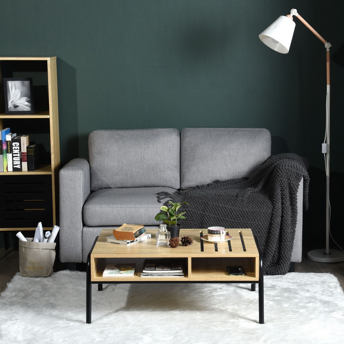 31.7 L Rectangular Coffee Table with Storage