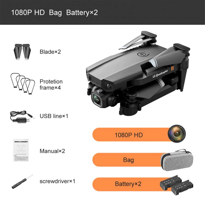 Thumbnail: LSRC LS-XT6 Mini RC Drone - 4K/1080P HD Dual Camera Wifi Hold Foldable Drone