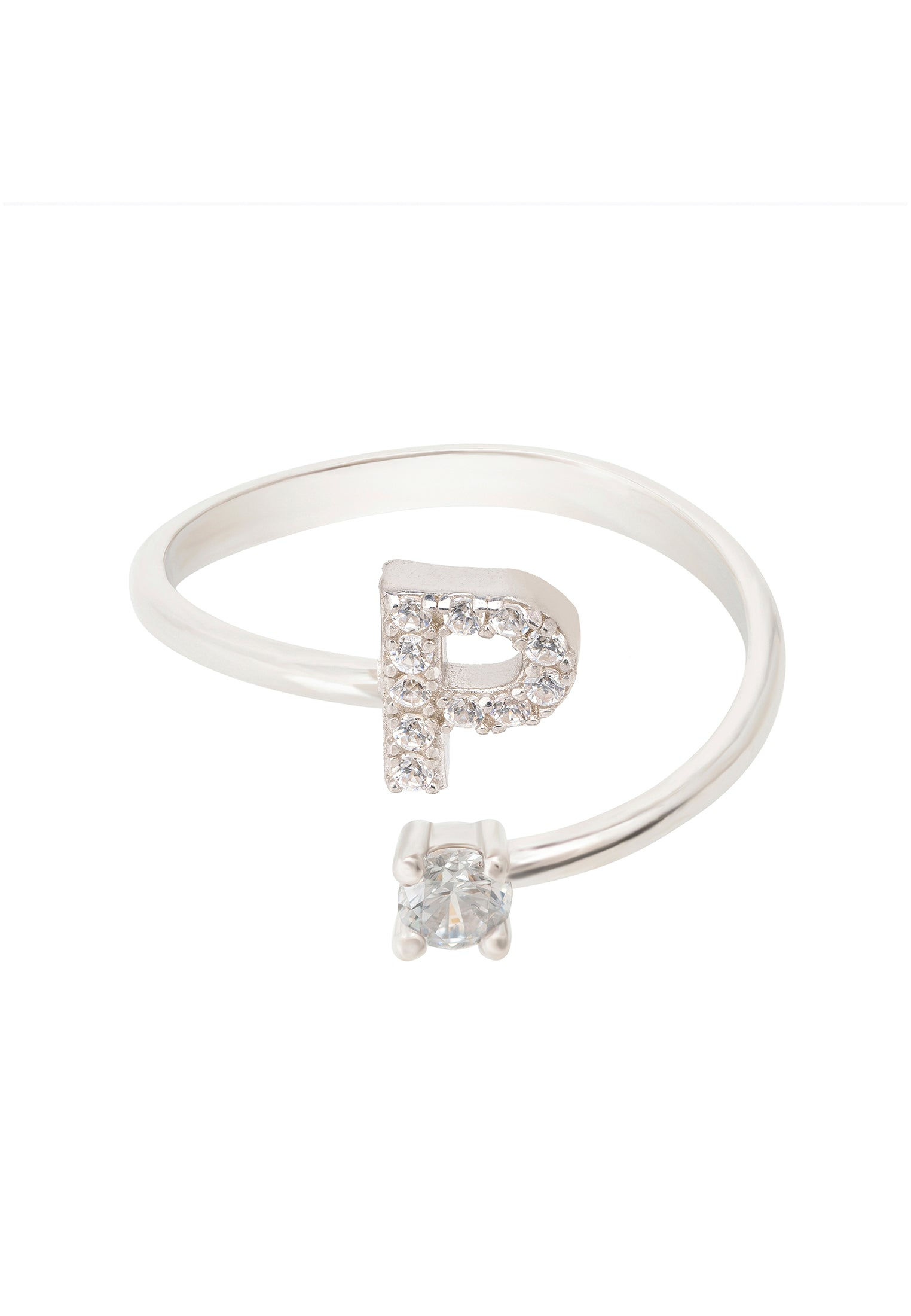 💍 Initial Ring, Silver P