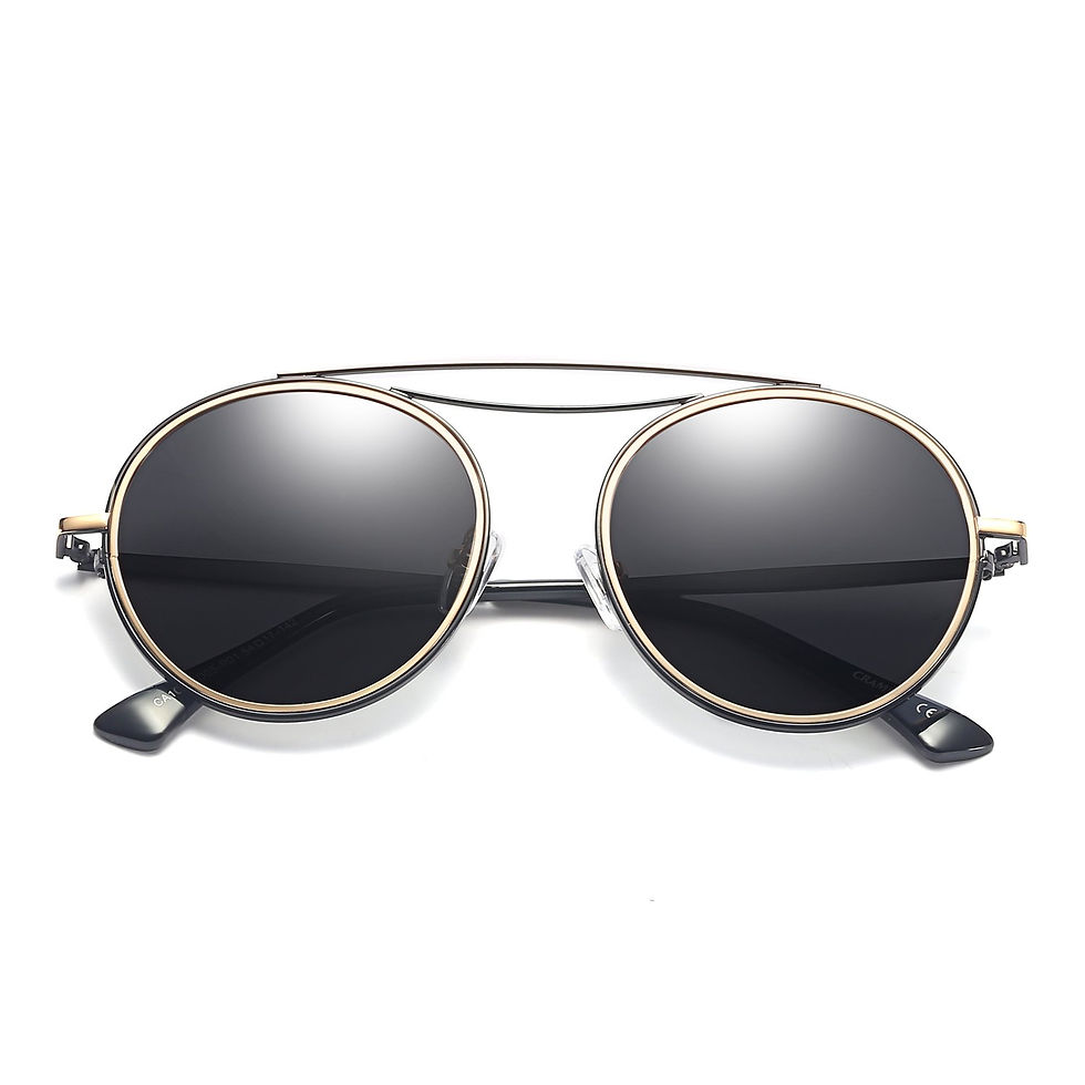 Thumbnail: FAIRFAX | Polarized Circle Round Brow-Bar Fashion Sunglasses