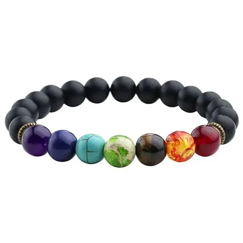 Thumbnail: Natural Stone Beaded Chakra Bracelet for Healing.
