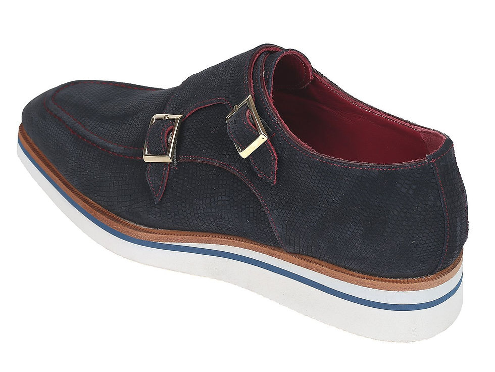 Thumbnail: ♂️ Paul Parkman Men's Smart Casual Monkstrap Shoes, Navy Suede