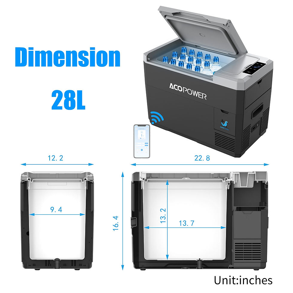 Thumbnail: LiONCooler Mini Solar Powered Car Fridge Freezer, 29 Quarts