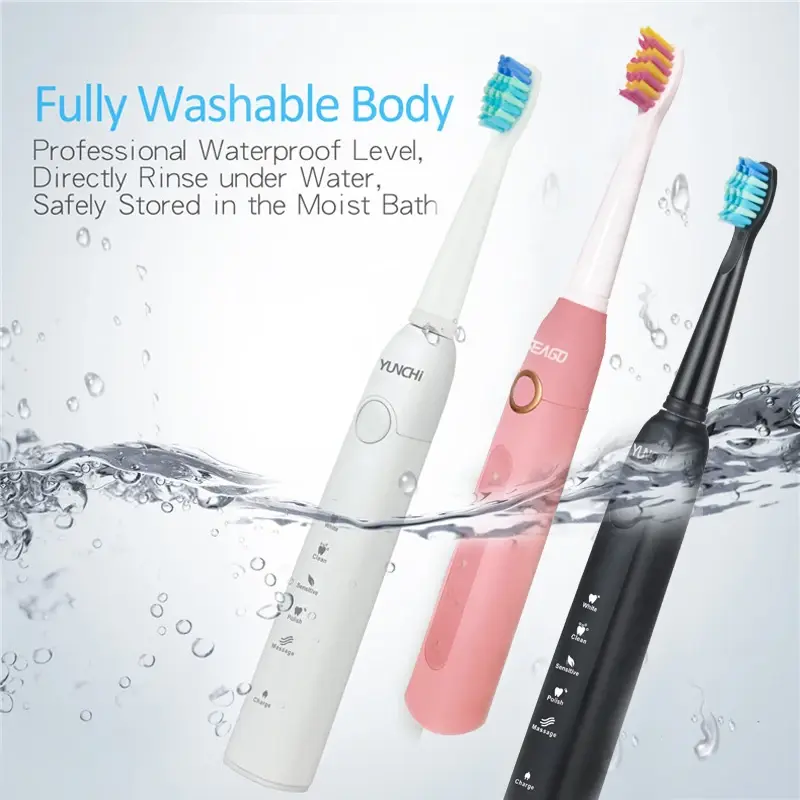 Thumbnail: SEAGO SG-507 Sonic Toothbrush: Rechargeable, 2 Min Timer, 5 Brushing Modes