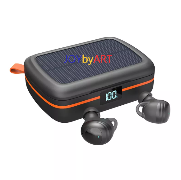 Thumbnail: Earphone & Solar Power Bank - Anti-Noise Wireless BT 5.0 Mini Earbuds