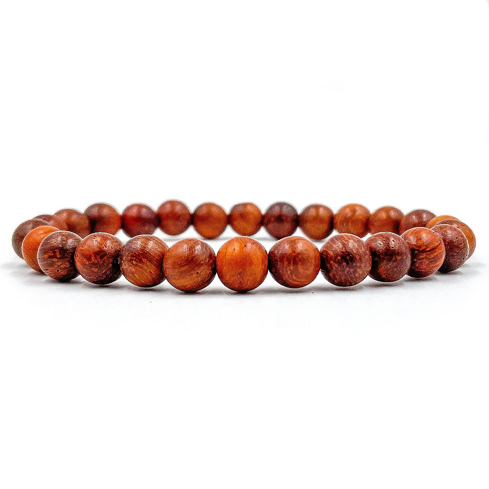 थंबनेल: Union - Red Rosewood Mala Beaded Bracelet