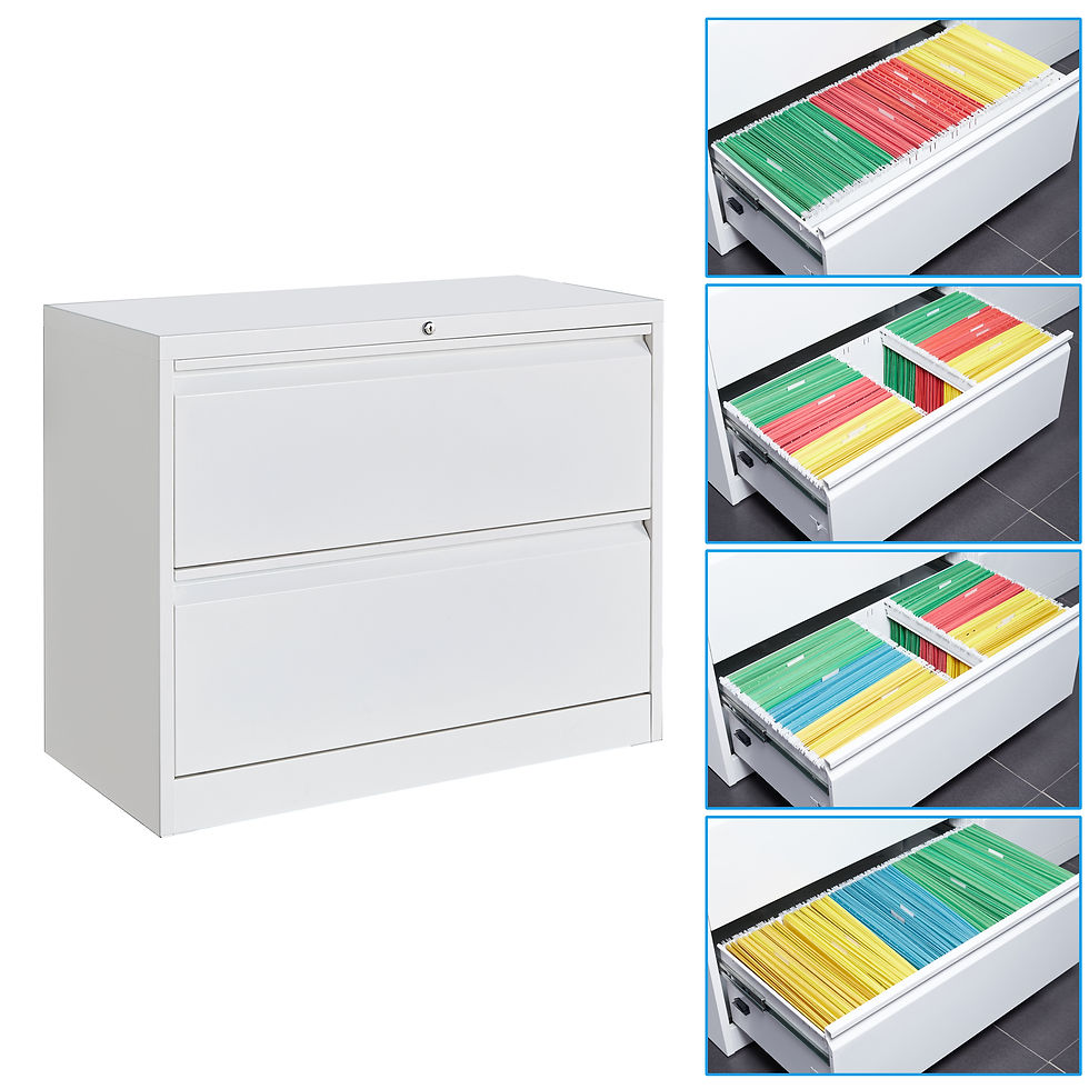 Miniatura: Lateral File Cabinet White(2 Drawer)