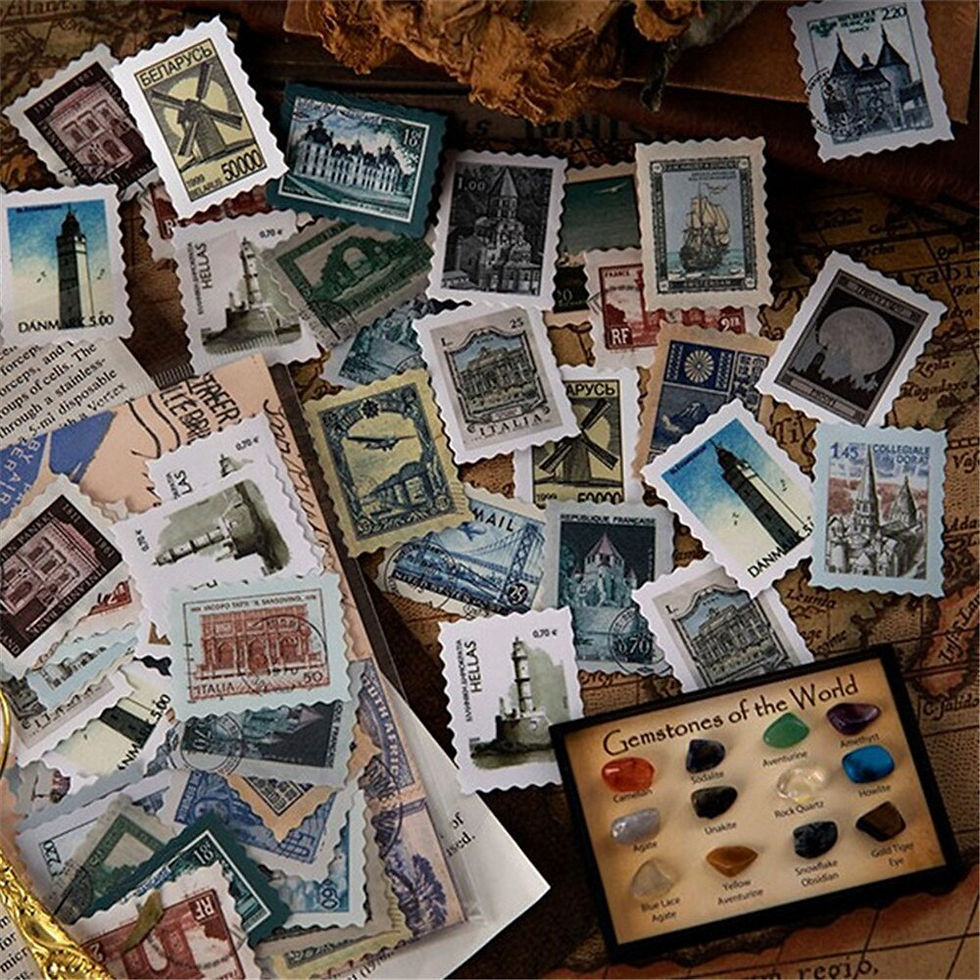 Thumbnail: Vintage Museum Series Stickers, DIY Scrapbooking Decor Kawaii Stationery 46pcs 