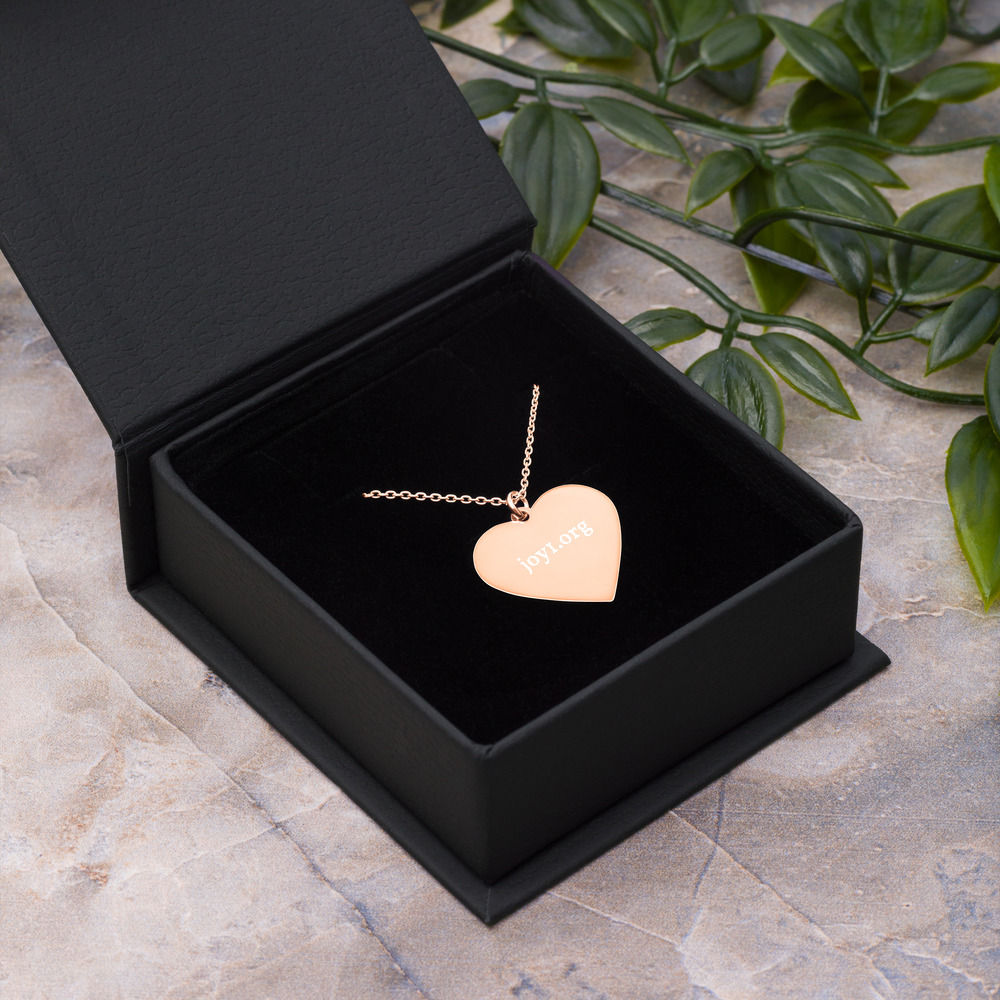 Joy1.org Engraved Silver Heart Necklace