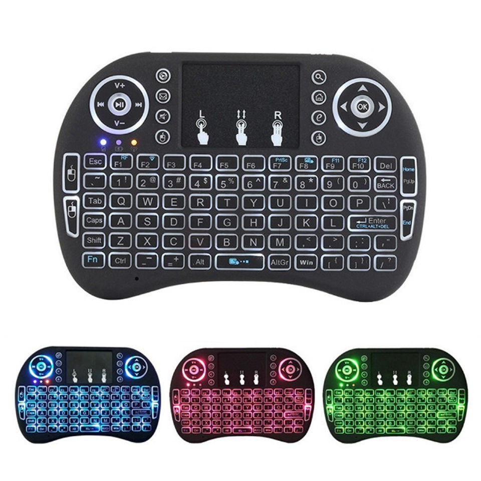 Thumbnail: I8 Mini Wireless Keyboard with 3 Color Backlit (Customizable)