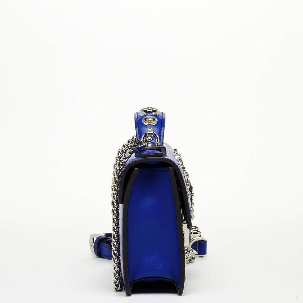 الصورة المصغرة: The Hollywood Studded Leather Crossbody Bag Cobalt Blue