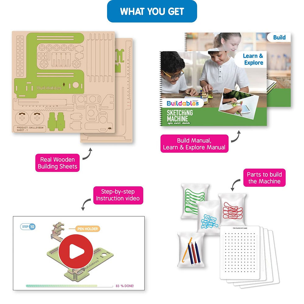 Thumbnail: Skillmatics Buildables Sketching Machine - DIY STEM Kit for Kids to Learn