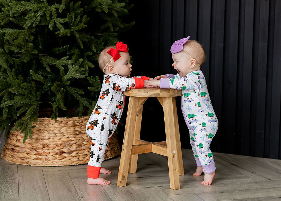 Thumbnail: Sleep Jumpsuit - Tree-Tastic Christmas - Lavender - Full Sleeve Zip-Up