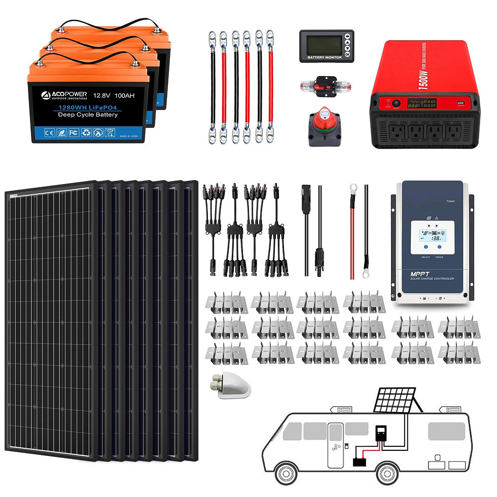 Thumbnail: ACOPOWER Lithium Battery Mono Solar Power Complete System + Battery and Inverter