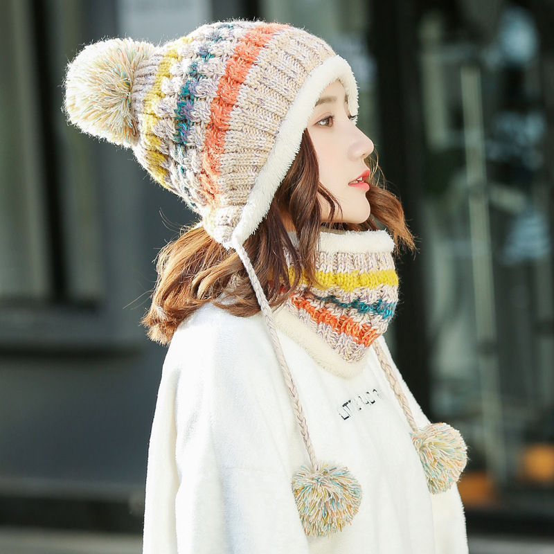 Thumbnail: New Winter Warm Hat - Korean Version Women's Scarf Suit