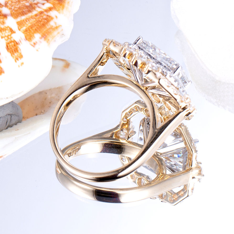 Thumbnail: JOYbyART Luxurious 14k Gold Women's Ring with 3.12ct Lab Diamond (Customizable)