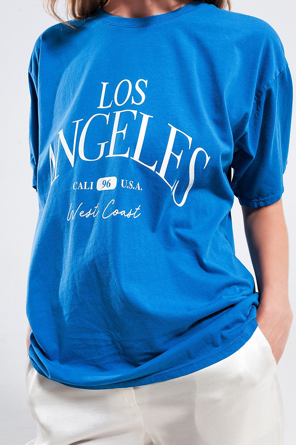 Thumbnail: Los Angeles Slogan T Shirt in Blue