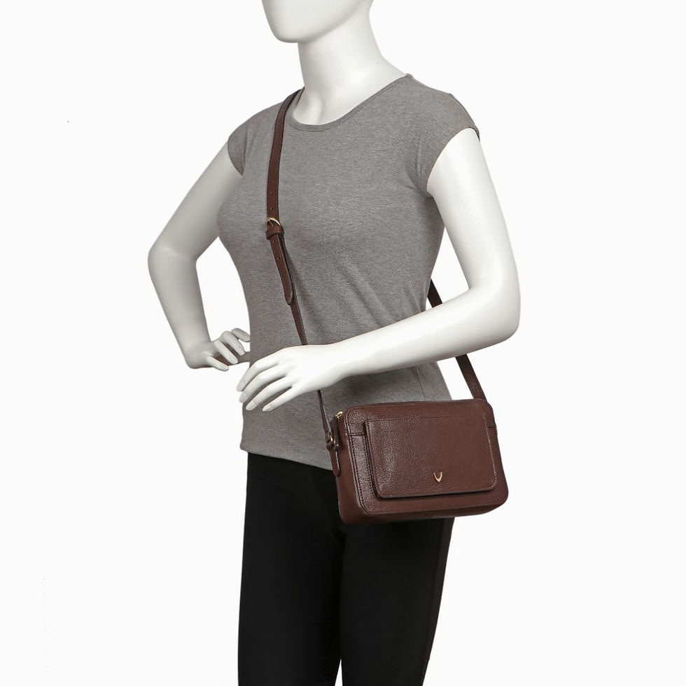 Thumbnail: Hidesign Leather Unisex Minimal Crossbody Man Purse Bag