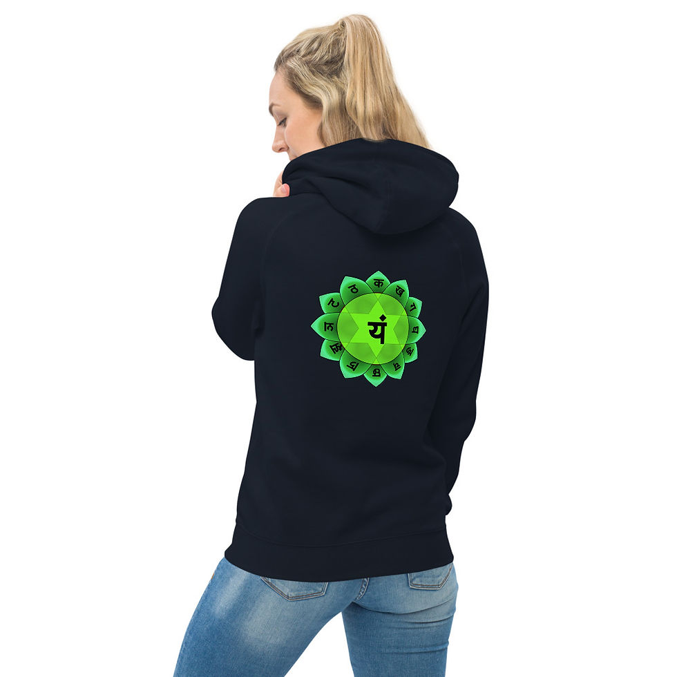 Thumbnail: jy1.org Unisex Heart chakra kangaroo pocket hoodie