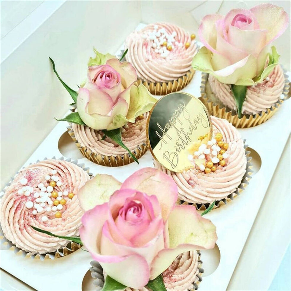 الصورة المصغرة: Jubilant Cupcake Toppers: Golden Sparkle for Birthday Bliss! - Customizable