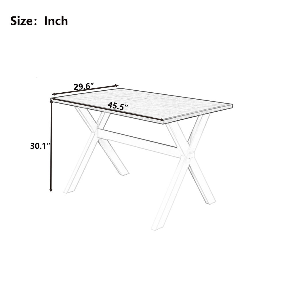 Thumbnail:  Farmhouse Rustic Wood Kitchen Dining Table with X-shape Legs, Brown+White